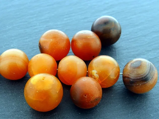 Carnelian, Color: orange, Size: ±13-14mm, Qty: 5 pc.
