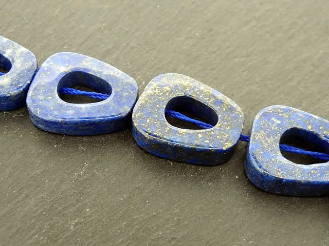 le Lapislazuli, Couleur: bleu, Taille: ±23x19x6mm, Quantite: 5 piece