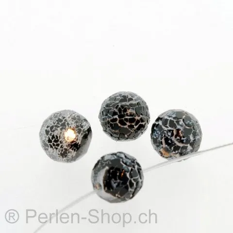 Schwarzer Achat Kugel, Farbe: Schwarz, Grösse: 10 mm, Menge: 5 Stk.