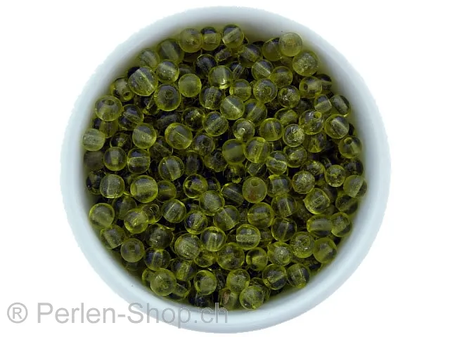 SeedBeads, Color: green transp., Size: ±3mm, Qty:±17 gr.