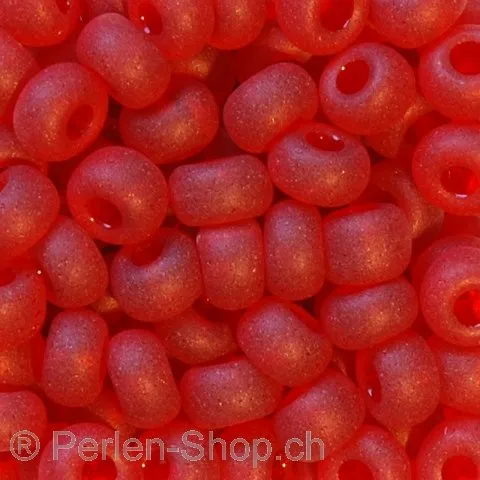 SeedBeads, frosted red, 4.5mm, ±17 gr.