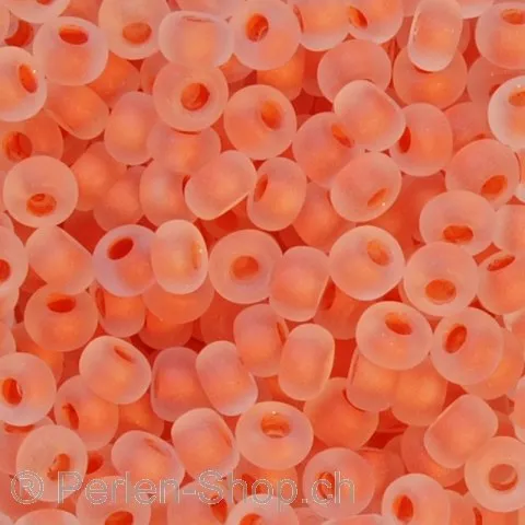 SeedBeads, transp. Frosted orange, 3mm, ±17 gr.