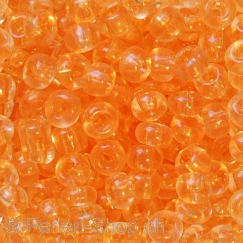Rocailles, transp. orange, 3mm, ±17 gr.