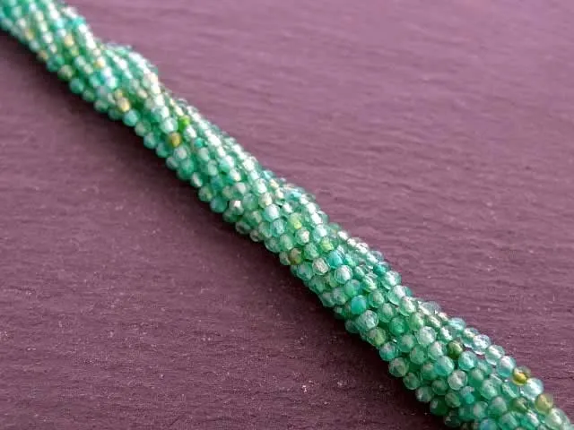 Green Agate Faceted, Semi-Precious Stone, Color: green, Size: ±2mm, Qty: 1 string ±39cm