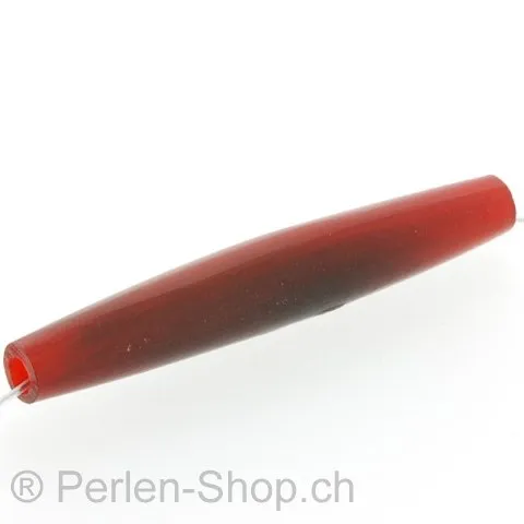 perle tube, Couleur: rouge, Taille: ±50 mm, Quantite: 3 piece