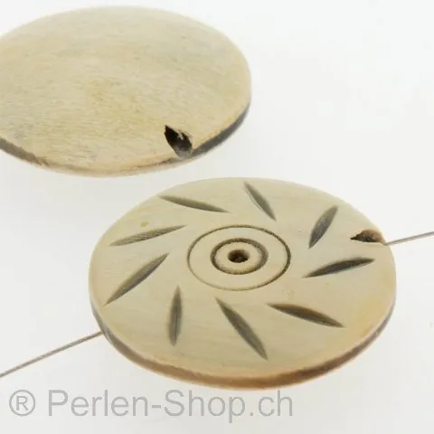 Horn Scheibe, Color: Beige, Size: ±34 mm, Qty: 1 pc.