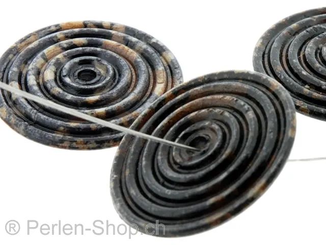 Synthetic resin Disk, Color: brown, Size: ±29x5mm, Qty: 1 pc.