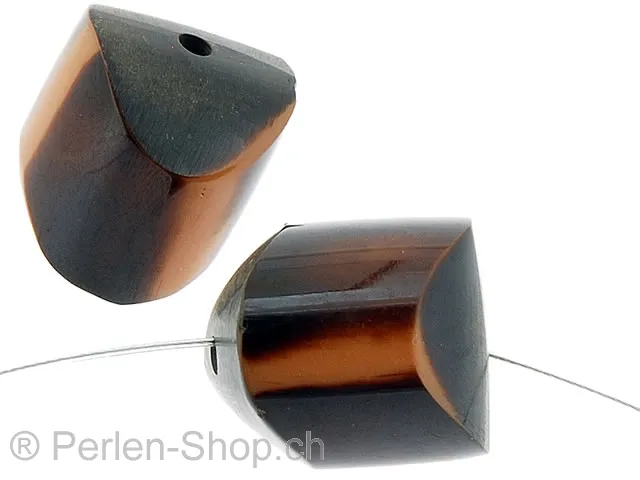 Horn cylinder gerundet, Color: brown, Size: ±19mm, Qty: 2 pc.