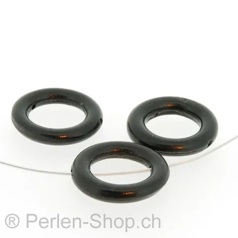 Horn Ring, Color: Black, Size: ±11 mm, Qty: 5 pc.