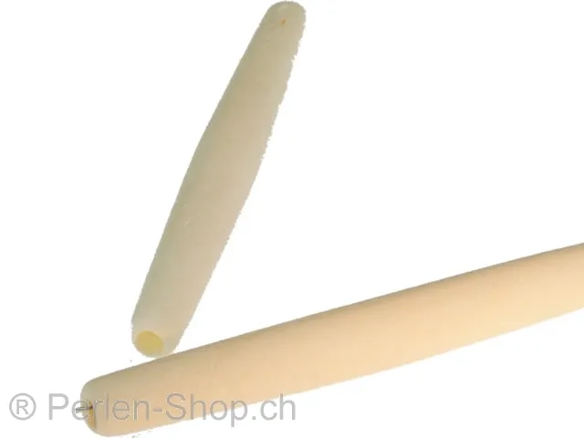 Bone Beads Tube lang, Color: White, Size: ±62mm, Qty: 2 pc.