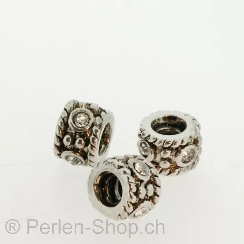 Troll-Beads Style pendentif à vis cylindre, argent, ±8x10mm, 1 pcs.