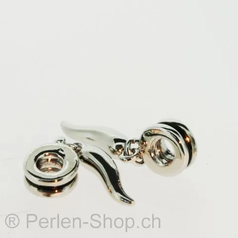 Troll-Beads Style Pendant drop, screwable, Silver, ±10x33mm, 1 pc.
