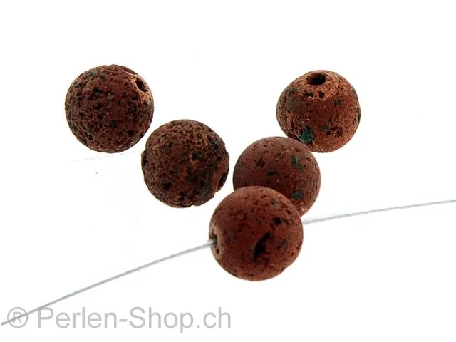 Lava Ball, Color: Brown, Size: ±8mm, Qty: 10 pc.
