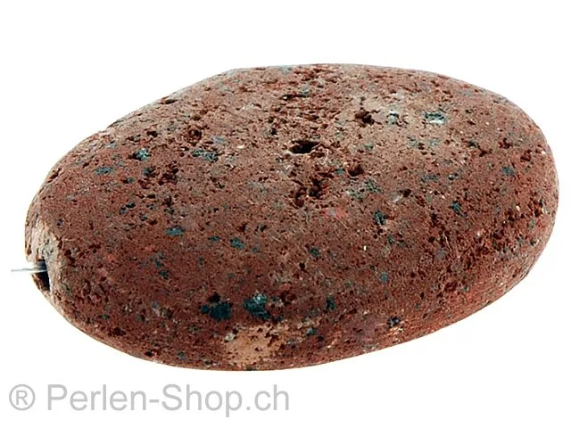 Lava Scheibe Oval, Farbe: Braun, Grösse: ±35x10mm, Menge: 1 Stk.
