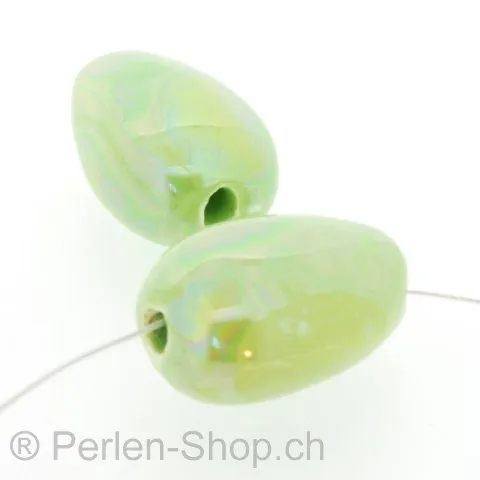 Ceramic Nugget, Color: green, Size: ±31x21x16mm, Qty: 1 pc.