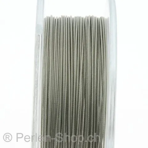 Top Q fil câble gaine de nylon 50m, Couleur: argent, Taille: 0.38 mm, Quantite: 1 piece
