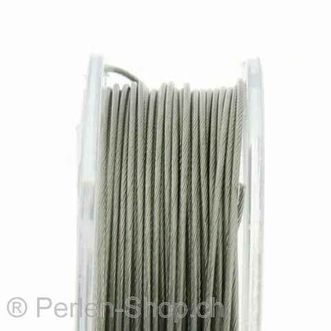 Top Q fil câble gaine de nylon 10m, Couleur: argent, Taille: 0.65 mm, Quantite: 1 piece