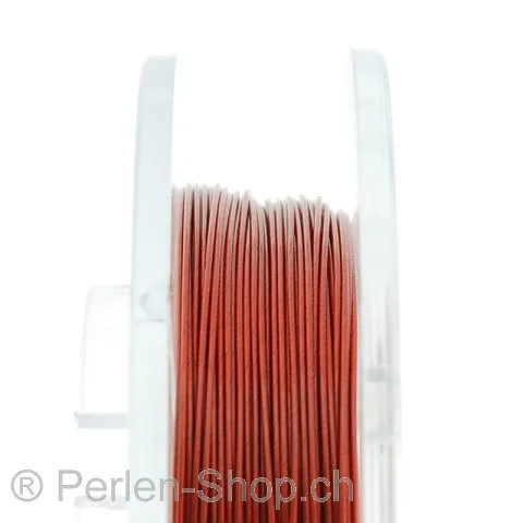 Top Q Stahldraht Nylon besch. 50m 7 Str., Farbe: Rot, Grösse: 0.5 mm, Menge: 1 Stk.