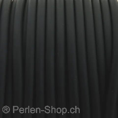 Kautschukbändel mit Loch, Grösse 5mm, Farbe Schwarz, 1 Meter