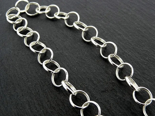 925 SILVER Chain, Color: Silver, Size: ±9mm, Qty: pro cm