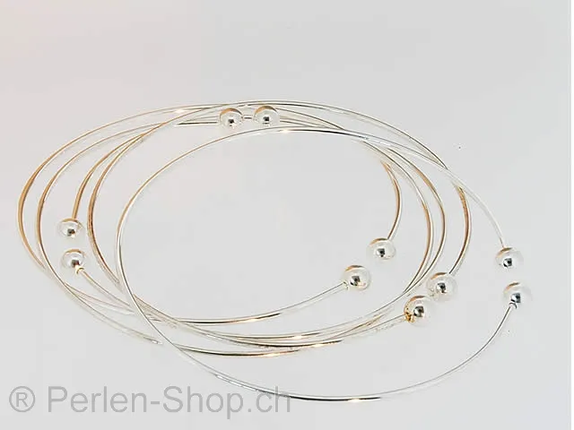 Bracelet with screw head, Color: silver, Size: ±1.2mm, Qty: pc.