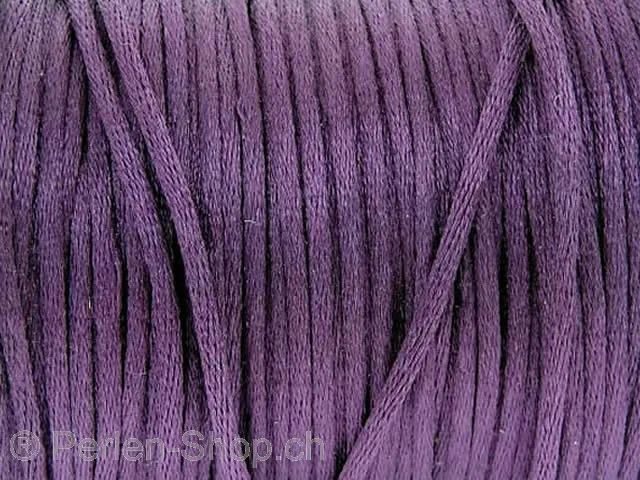 satin cire, Couleur: violet, Taille: 2mm, Quantite: 1 Meter