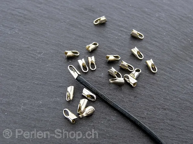 End Closure for max ±1.5mm lace, Color: Silver, Size: ±6x3mm, Qty: 10 pc.
