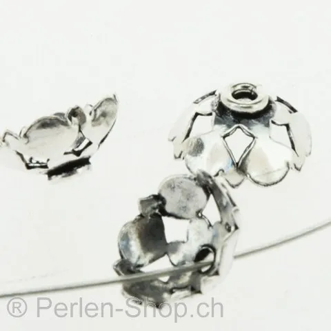 Beadcap silver plated, Color: Silber, Size: ±12 mm, Qty: 2 pc.