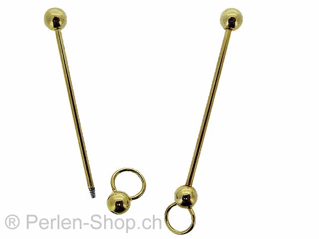 Pin to screw, Color: gold, Size: ±58mm, Qty: 1 pc.