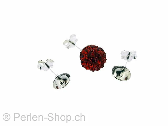 Ear plug with pin, 6mm, SILVER 925, 2 pc.