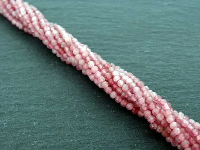 Pink Tourmaline Faceted, Semi-Precious Stone, Color: pink, Size: ±2mm, Qty: 1 string ±39cm