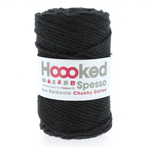 Hoooked Wolle Spesso Makramee Rope, Farbe: Schwarz, Gewicht: 500g, Menge: 1 Stk.