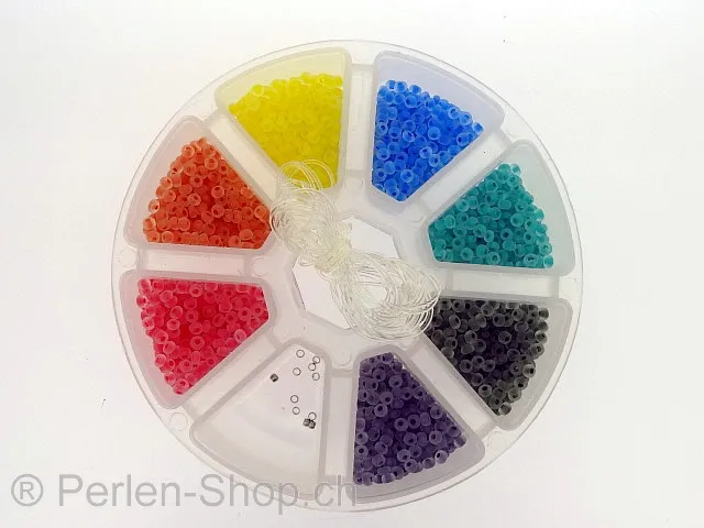 SeedBeads craft set with discount, Color: 7, multi, Size: ±3mm (8/0), Qty:±70 gr.