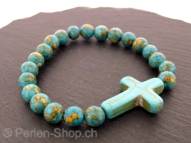 Semi-Precious stone bracelet turquoise with 8mm beads