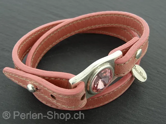 LEDER-Wickel Armband in rosa