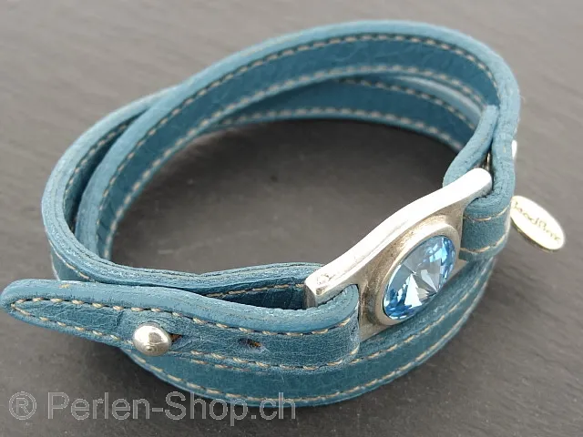 Wrap bracelet turquiose leather