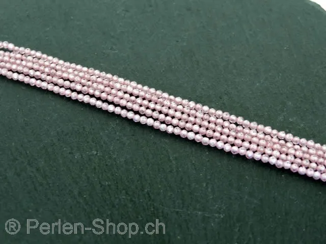 Zirconia Beads, Color: rose, Size: ±2.2mm, Qty: 1 string 16" (±165 pc.)