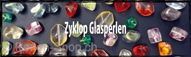 Glas Zyklop, Farbe: Kristall, Grösse: 20 mm, Menge: 2 Stk.