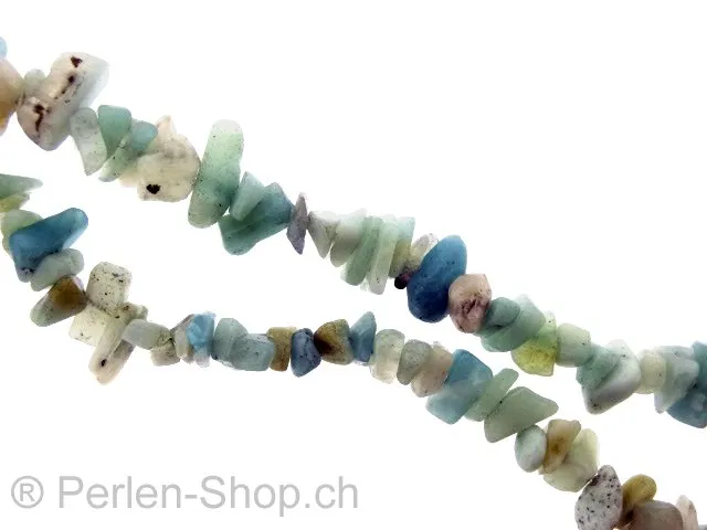 Amazonite Semi-Precious Stone Chips, Color: turquoise, Size: --, Qty: String ±32"