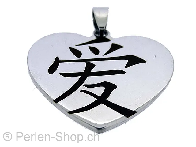 Kette aus Edelstahl mit chinesischen Zeichen. Liebe