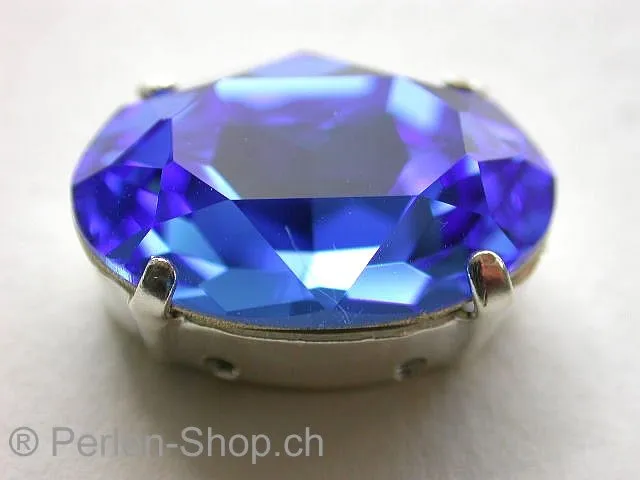 Sw. cabochon 4120, set in, 18x13mm, sapphire, 1 pc.