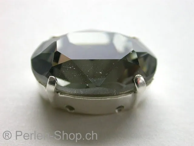 Sw. cabochon 4120, eingefasst, 18x13mm, black diamond, 1 Stk.