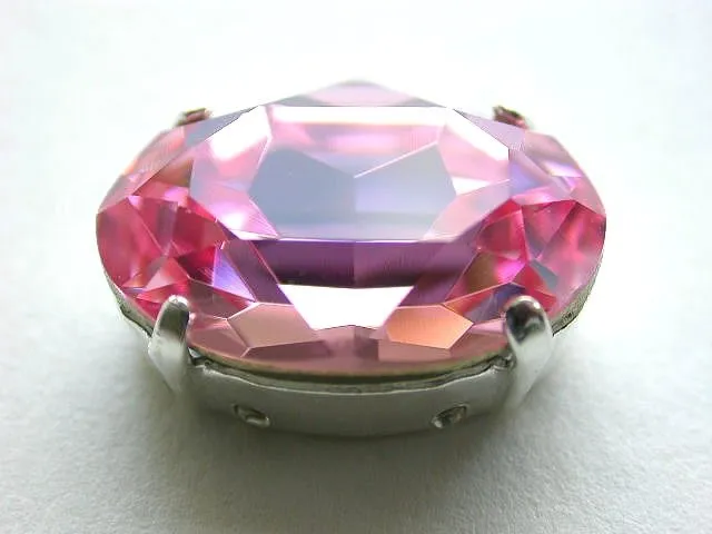 Sw. cabochon 4120, set in, 18x13mm, light rose, 1 pc.