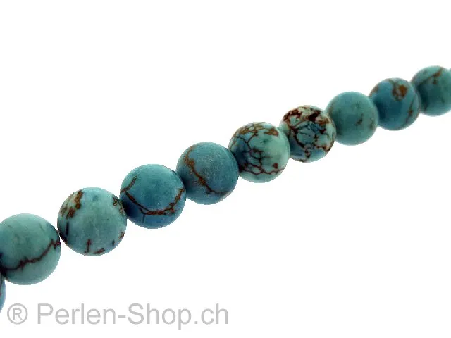 Turquoise (howlite), Halbedelstein, Farbe: türkis, Grösse: ±12mm, Menge: 10 Stk.