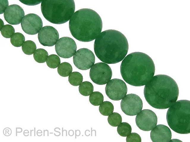 Jade, Halbedelstein, Farbe: grün, Grösse: ±8mm, Menge: 1 strang ±40cm (±47 Stk.)