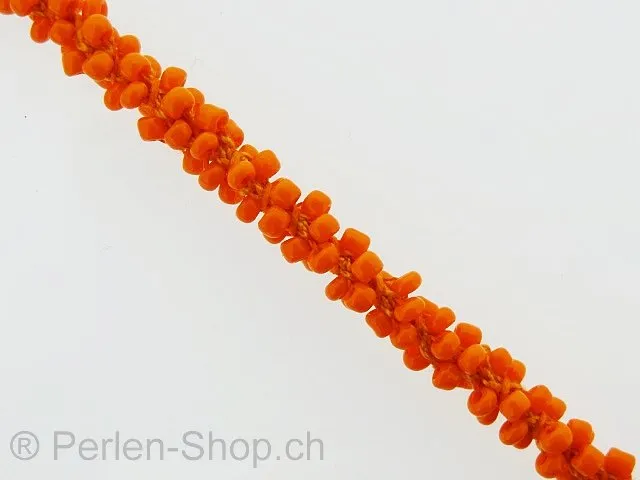 Rocailles-Kette am Stück, Farbe: orange, Grösse: ±6mm, Menge: 10cm