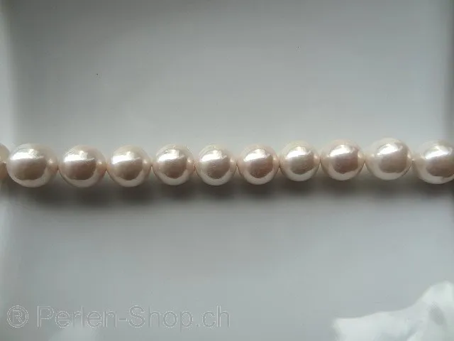 Shell-Beads, Color: salmon, Size: ±10mm, Qty: ±40 pc. String 16"