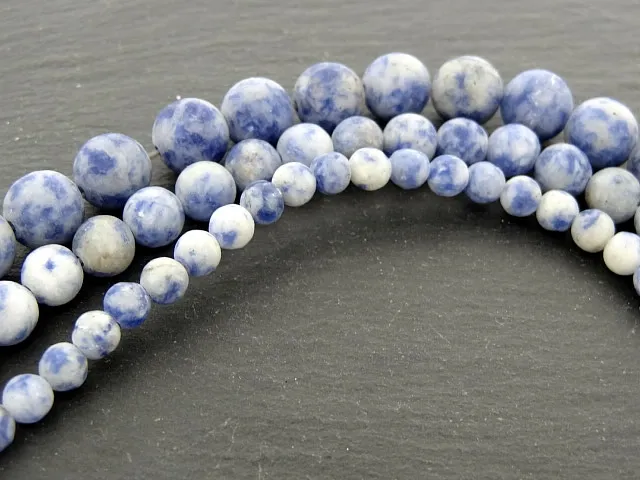 Sodalite frosten, Semi-Precious Stone, Color: blue, Size: ±6mm, Qty: 1 string 16" (±62 pc.)