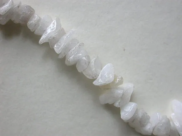 White Marble, Semi-Precious Stone, chips, string 32"