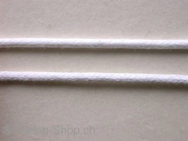 Wax cord, white, 2mm, 1 meter